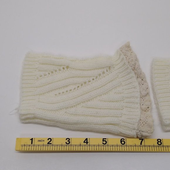 Boot Socks Footless Shin/Leg Warmers Cable Knit Crocheted Homemade from Pattern - Picture 4 of 4
